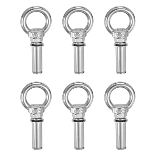 PATIKIL - PATIKIL M8x50mm Beton Ösenbolzen 3 Stück 304 Edelstahl Expansionshülsen Aufhängebolzen Befestigungsöse Schraube Für Decke Betonwand Ziegelmauerwerk Silber