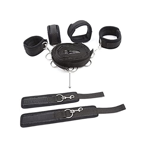 SMグッズ ベッド拘束 固定ベルト SMセット 手枷 足枷 開脚 拘束具 コスプレ 男女兼用 調節可能 SM初心者 - 画像4