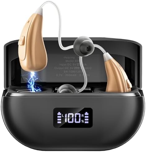 OTC Hearing Aids for Seniors with Noise Cancelling, 100 Hours Battery Life