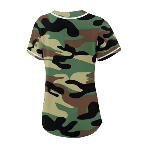 Lalkllo Camisa masculina de beisebol lisa lisa casual abotoada manga curta uniforme esportivo P-2GG,