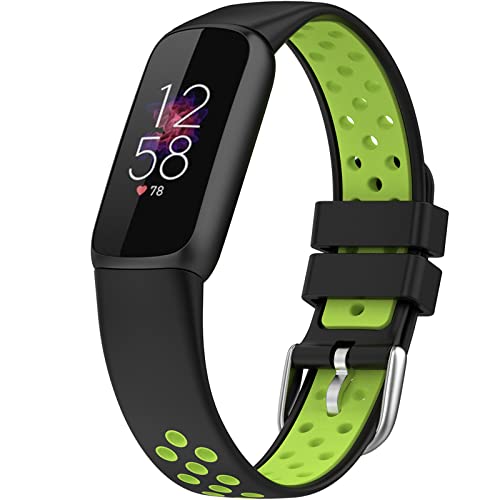 Bracelet de rechange Fitbit Luxe silicone étanche noir et rouge doux