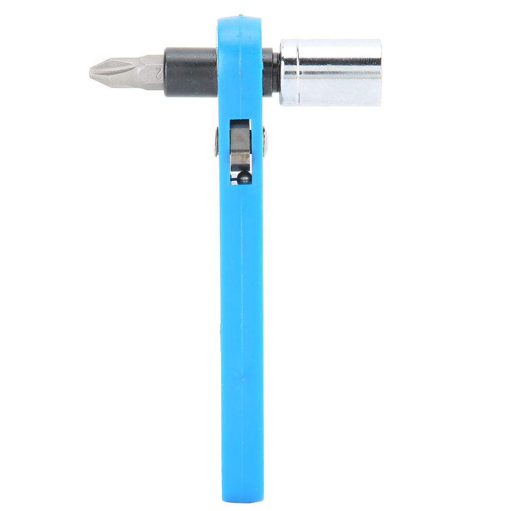 Vikye Blue Ratchet Socket Wrench, 10Mm Mini Ratchet Wrench Tool With Ph2 Screwdriver Bit Kit, Wrench Set For Repairing Use