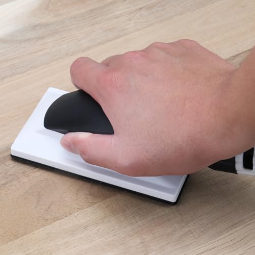Shineboc Bloco de lixa manual, bloco de esponja de lixamento de 7 cm x 12 cm de extração de poeira m