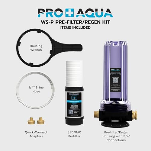 Image of PRO+AQUA 2-Stage Regeneration /Filtration Kit for Portable Water Softeners - Removes Chlorine, Bad Taste, Odors, Sediment, Bacteria - Universal Fit, Protects System, 5 Micron (WS-P-REG-KIT)