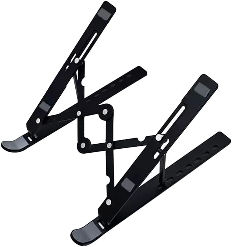 Soporte para laptop ajustable, plegable, ABS, negro