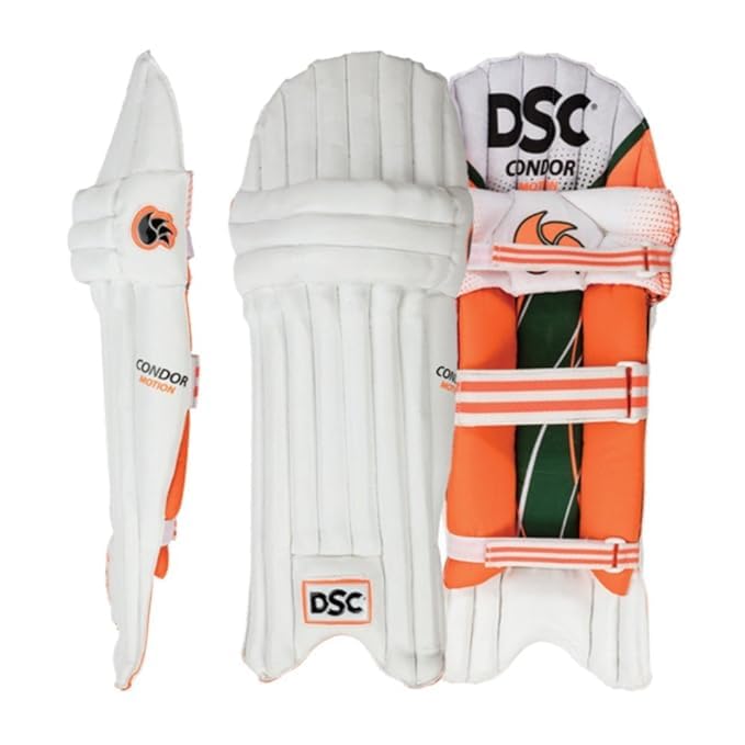 DSC Condor Motion Batting Pads Cricket Batting Leg Guard Pads Light Weight White