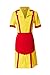 Produktbild Manfis 2 Broke Girls Kostüm Kellnerin Kleid Midi Gelb M