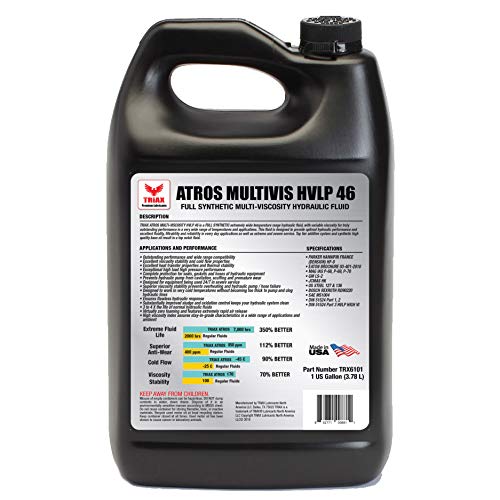 Triax Atros Multivis Hvlp 46 Full Synthetic Hydraulic Oil, 300% Additive Anti-Wear Boost, 7,000-10,000 Hour Life, Arctic Grade -54 Cold Flow And High Temp Operations (1 Gal) #TOP1