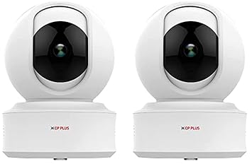 CP PLUS 3MP Full HD Smart Wi-fi CCTV Home Security Camera | 360 degree View | 2 Way Talk | Cloud Monitor | Motion Detect | Night Vision | Supports SD Card, Alexa & Ok Google (Pack of 2)