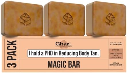 GHAR SOAPS Sandalwood & Saffron Magic Soaps For Bath | Paraben Free | Chandan & Kesar Bath Soap | Handmade Soaps For Glowing | Skin lightening Soap For Men & Women (10.58)