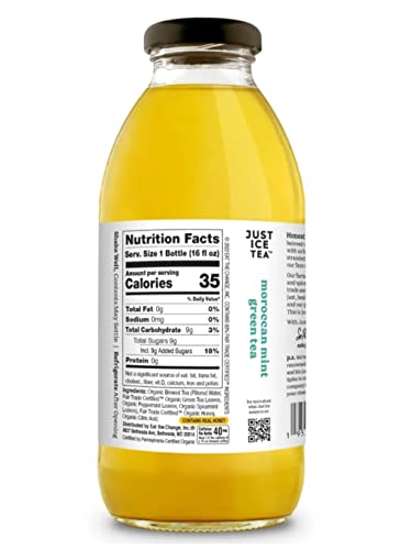 Just Ice Tea Organic Iced Tea, 16 Fl Oz Glass Bottles (Morrocan Mint Green Tea, Pack Of 12) #TOP1