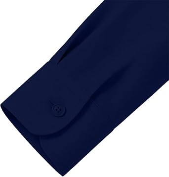Boys Pure Cotton Dress Shirts Long Sleeve Button Down Formal School Uniform Shirts with Chest Pocket
