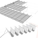 Phynexus 4 * 9ft Retractable Sun Shade Canopy Cover - UV Block Outdoor Patio Pergola Awning, Permeable Wave Shade Sail Removable, Easy Installation for Deck Porch Patio, Gray