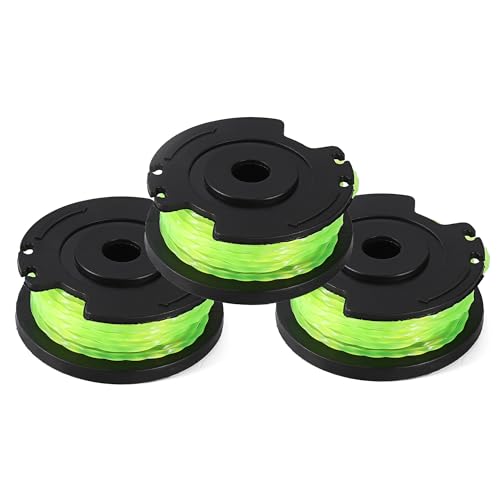 WORKPROX 16.4 Feet Trimmer Line, Replacement Spool, Star-Shaped Green Nylon Cord, 3 Pack, 0.055 Inch Diameter