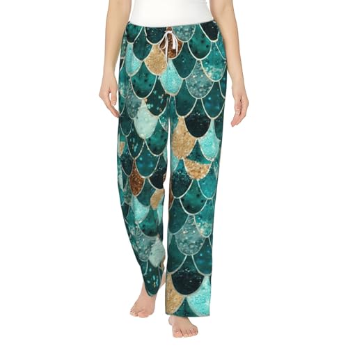 Pantalon de pyjama en flanelle douce fini les nuits froides avec le motif sirène