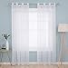 Deconovo Cortinas Salon Blancas Translucidas Visillos para Ventanas de Dormitorio Moderno Habitacion Infantil 140 x 240 cm 2 Piezas Blanco