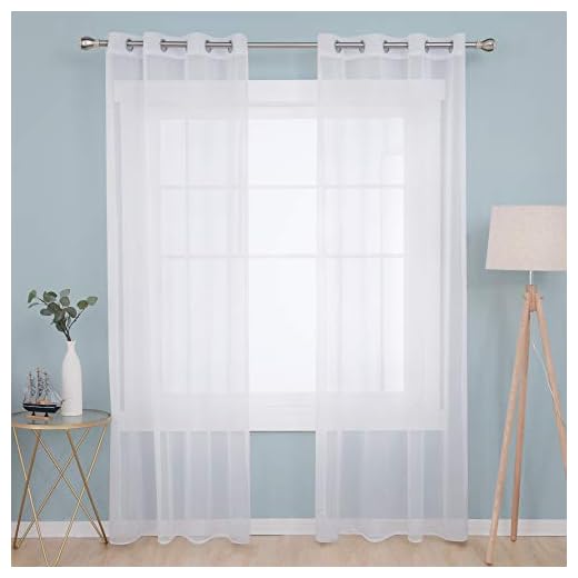 Deconovo Cortinas Salon Blancas Translucidas Visillos para Ventanas de Dormitorio Moderno Habitacion Infantil 140 x 240 cm 2 Piezas Blanco