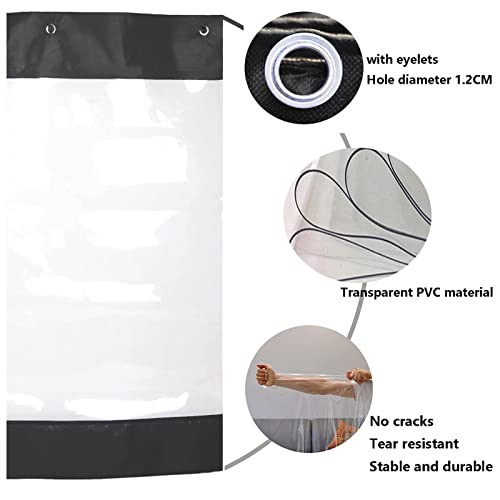 Panneaux latéraux bâche plastique PVC transparents de jardin noir