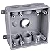 BELL PDB77550GY Two-Gang Weatherproof Box Seven 1/2 in. or 3/4 in. Threaded Outlets, 2 in, Gray
