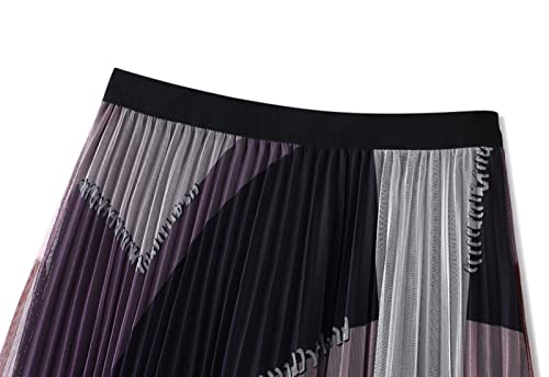 Easyoyo Saia feminina tutu de tule com elástico de cintura alta e saia plissada de malha, Estilo 5,