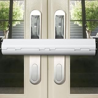 Lock for Patio French Security Lock - French Door Security Lock for French Double Doors with 2 Handle (White)