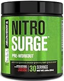 NITROSURGE Pre Workout Supplement - Endless Energy, Instant Strength Gains, Clear Focus, Intense Pumps - Nitric Oxide Booster & Powerful Preworkout Energy Powder - 30 Servings, Cherry Limeade