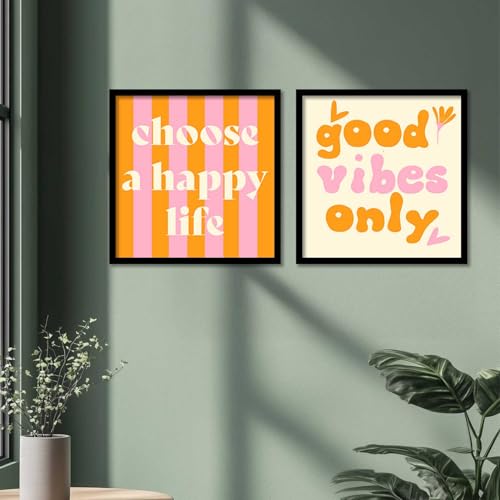 Image of HOTHOUSE motivational quotes frames wall poster for room office wall decoration items Wall Decor Digital Reprint engineered wood Set of 2 (13X13 inch)