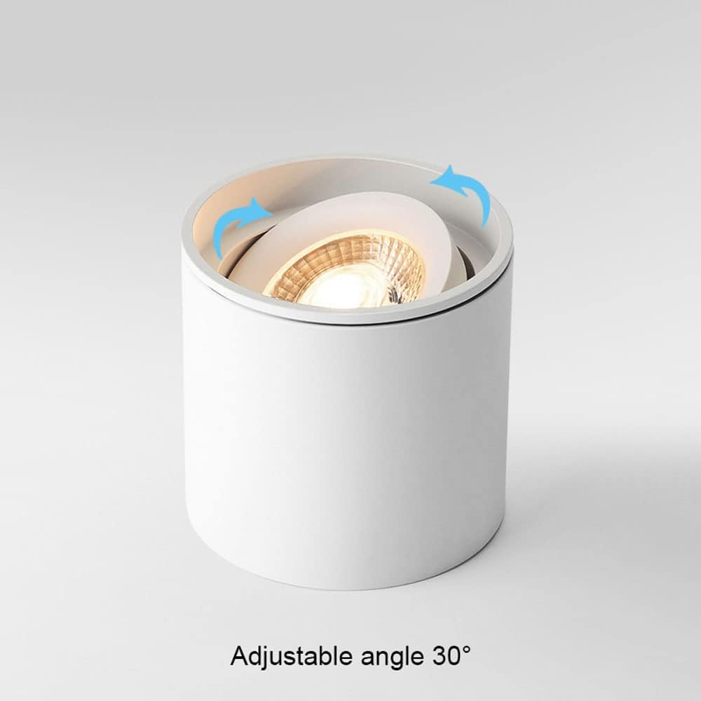 LED Ceiling Spotlight Fixture 2 Pcs Surface Mounted Downlight Accent Spot Lighting Indoor, Aluminum Cylinder Directional Spotlights for Bedroom Kitchen Island Corridor