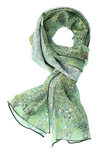 Salutto Women 100% Silk Scarves Van Gogh Paul Gauguin Monet Painted Scarf