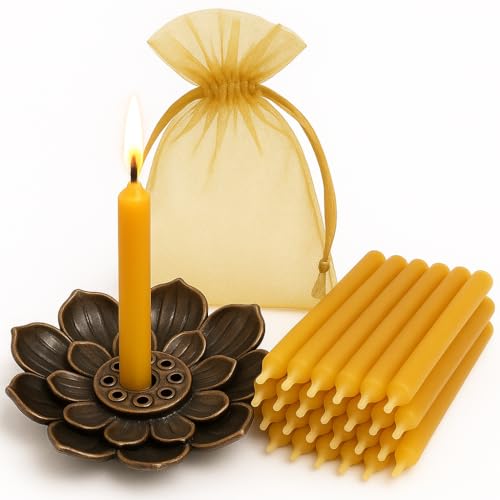 Kline Meditation Beeswax Candle Set 20 Minutes of Relaxation Made in USA