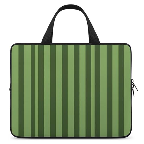 Pochette ordinateur portable 12 pouces rayée verte pour PC portable