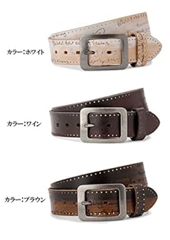Amazon | [ラングラー] レザーベルト 日本製 WR4031 (ブラウン