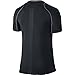 NIKE Men's Pro Fitted Short Sleeve Shirt, Black/Dark Grey/White, Medium
