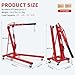 2-Ton Folding Engine Hoist Cherry Picker 4400 Lb Capacity Hydraulic Shop Crane with Telescoping Boom 6 Caster Wheels for Automotive Repair Garage Use Includes Hitch and Storage Stand Orange