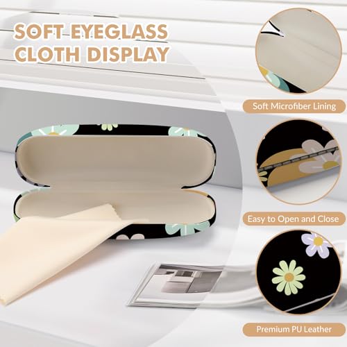 Image of Glasses Case Hard Shell,Portable Protective Eyeglasses Case, Eyeglass Holder Box with Cleaning Cloth, for men women