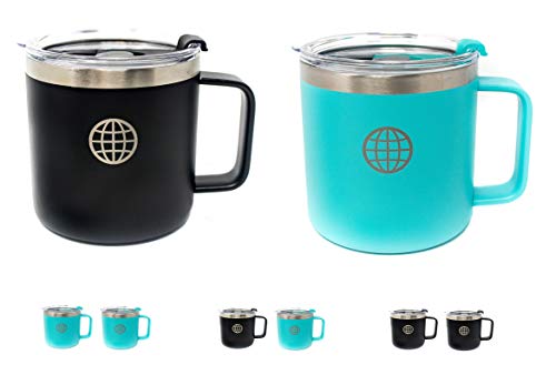 Camping Coffee Mug with Lid and Handle - JTSC Products 2 Pack 14