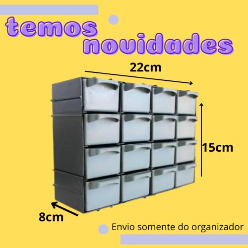Organizador Gaveteiro 7001 Modulável 16 Gavetas Multiuso