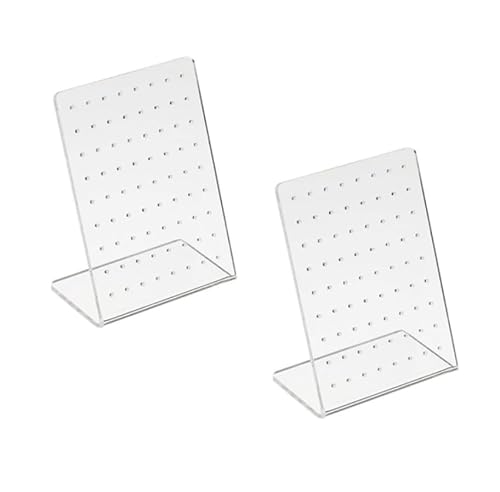 Jinshining 2Pcs 72-Hole Acrylic Earring Displays - Sturdy Jewelry Organizers for Studs & Earrings | Clear Earring Holders for Storage & Showcase | Space-Saving Jewelry Display Racks