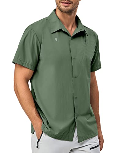 Little Donkey Andy Men's Lightweight Quick Dry Shirts for Hiking Travel Breathable UPF50 Hedge Green XL