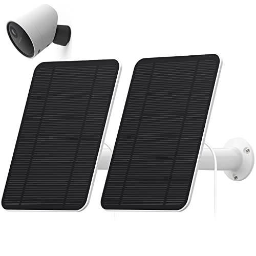 Image of 4W Solar Panel Compatible with SimpliSafe Outdoor Camera, Includes Secure Wall Mount, IP65 Weatherproof,13.1ft Power Cable (2)
