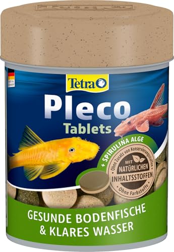 Tetra Pleco Tablets – Nährstoffreiches Fischfutter für alle pflanzenfressenden Bodenfische (z.B. Welse), 275 Tabletten Dose
