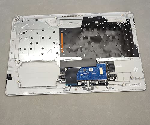 wzqrps Replacement Laptop Upper Case Palmrest Backlit ODD Keyboard Touchpad Assembly Part for HP 17 by/CA L92787-001 Silver
