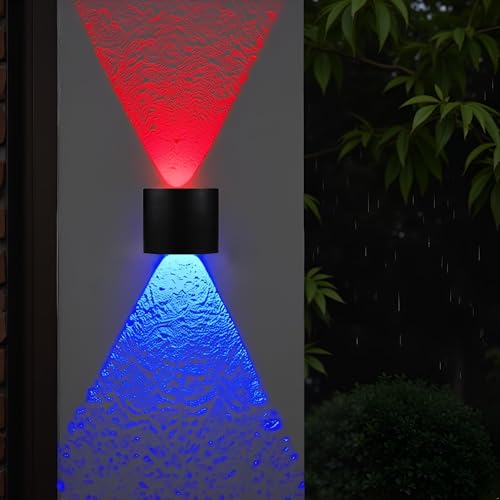 Image of Waterproof Up Down Led Wall Lamp, Aluminium IP65 Body 1+1 Ray, Multycolor, Indoor /Outdoor Decorative Wall Sconce Light(2 Ray Multy)