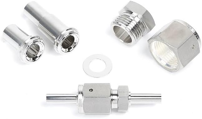 VCR Five Piece Set of VCR Nut 1/4VCR Welded Pipe Welding Joint 1/2VCR Gasket VCR Short Rod 316(0.5inch,Nut head)
