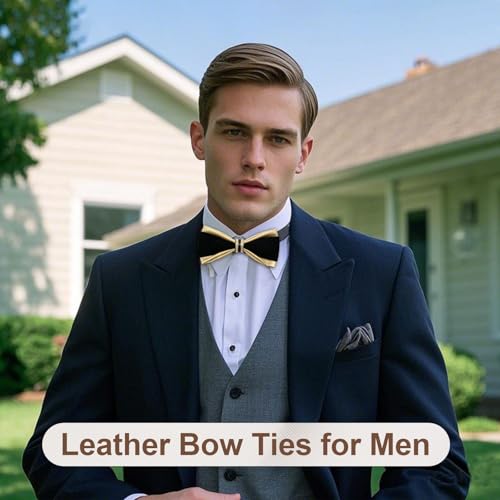 Image of Men's PU Velvet Rhinestone Bow Tie for Wedding | Adjustable neck strap, Soft velvet finish, For tuxedo and prom events, No tying required, Elegant rhinestone accent