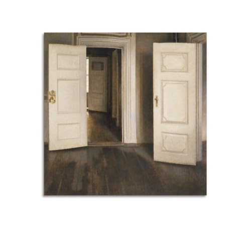 Toile Vilhelm Hammershoi pour habiller grand mur blanc poster suspendu chic