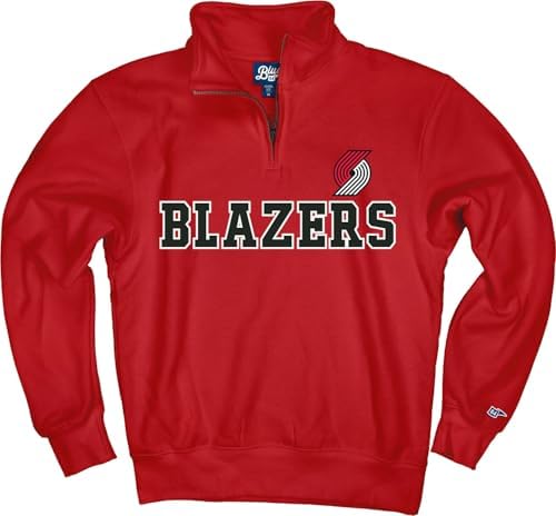 Portland Trail Blazers NBA Officially Licensed Quarter Zip Sweatshirt Swish, XX-