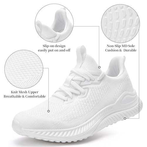 Slow Man Mens Walking Sneakers Wide Width Slip on Tennis Shoes,Lightweight Breathable Running Shoes,Ideal for Athletic Workout Gym Jogging and Casual Wear2