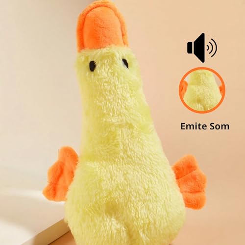 Brinquedo Interativo de Pelúcia Mordedor Sonoro Pato para Cães - EIDI PETS