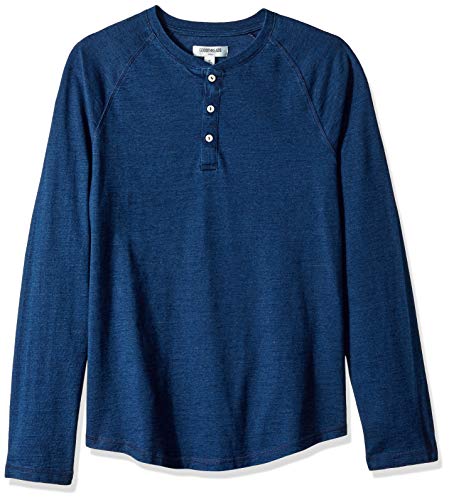 Amazon Brand - Goodthreads Men's Long-Sleeve Indigo Henley, Dark Wash, X-Large
